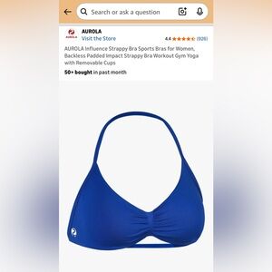 Aurola Influence Strappy Sports Bra - Klein Blue